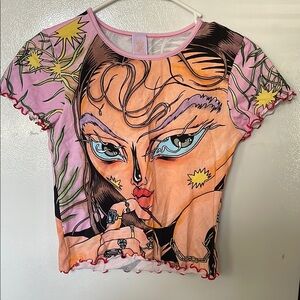 Savage X Fenty Graphic Crop Tee Small NWT